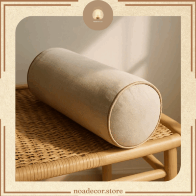 Gối Ôm Tròn Linen Thô Tự Nhiên